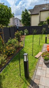 Fencing installed in a garden