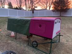 Purple Eglu Cube Large Chicken Coop and Run with Run Cover