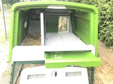 large green cube chicken coop