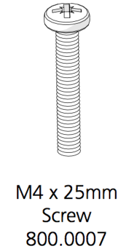 a diagram of an M4 x 25mm screw