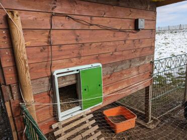 The Omlet automatic chicken door looks great on my coop!