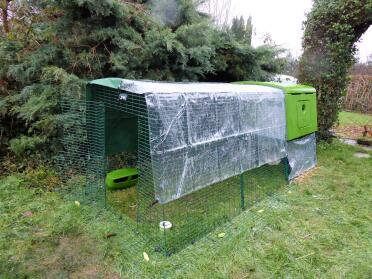 The cover protects your chickens from the weather!