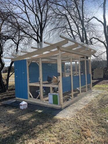 The green autodoor attaches perfectly to the coop!
