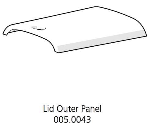 a diagram of a lid outer panel