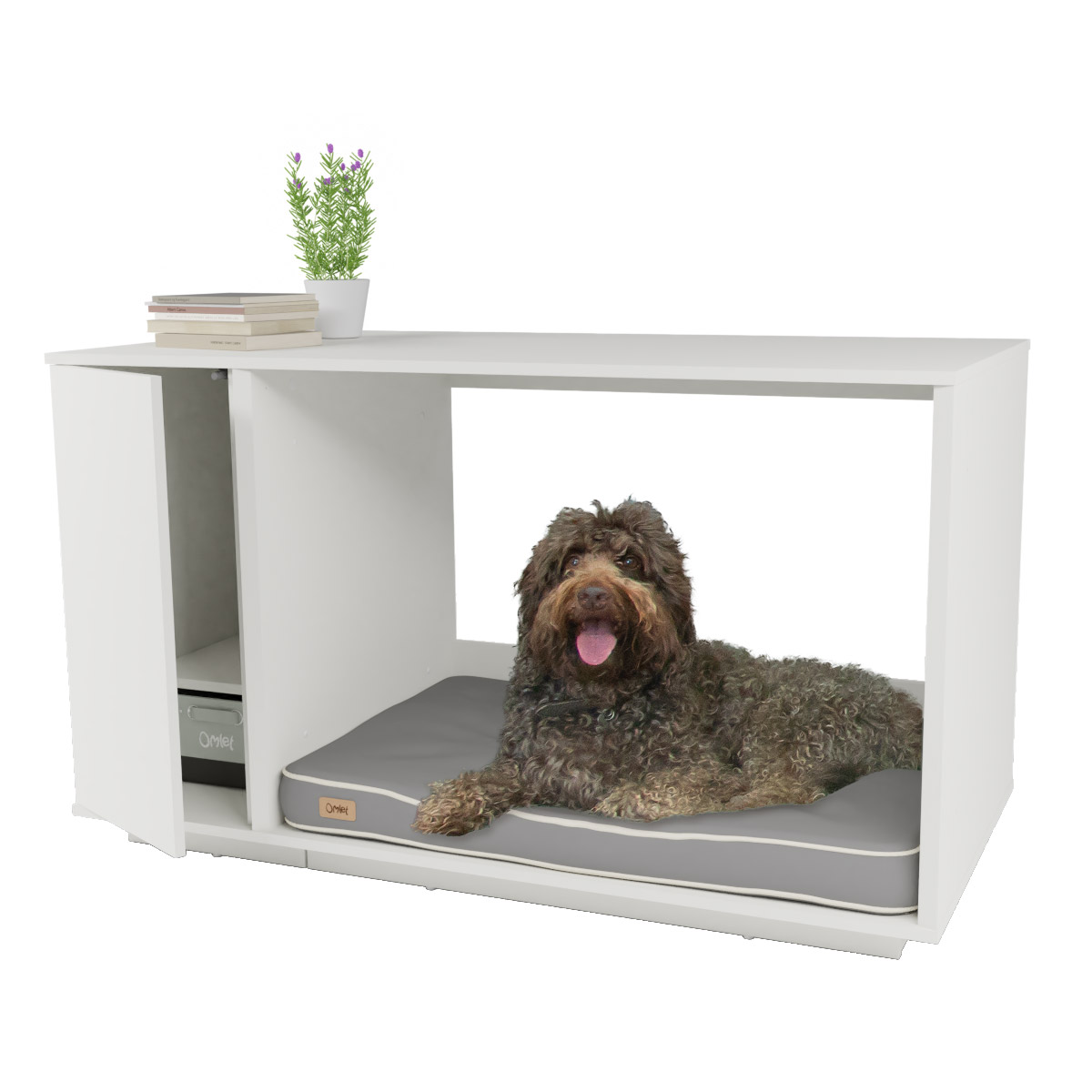 Fido Nook 36 Dog House with Storage - White