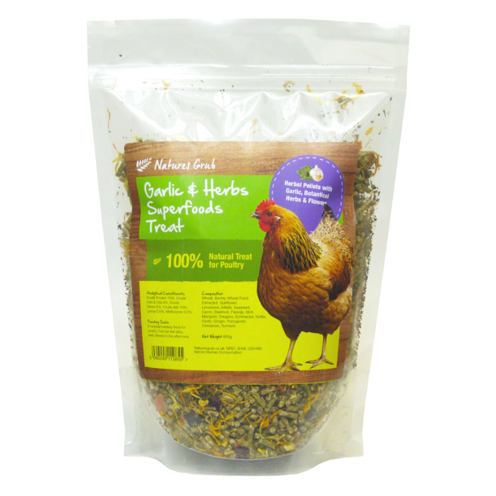 Natures Grub Garlic & Herb Superfoods Chicken Treat 600g | Omlet